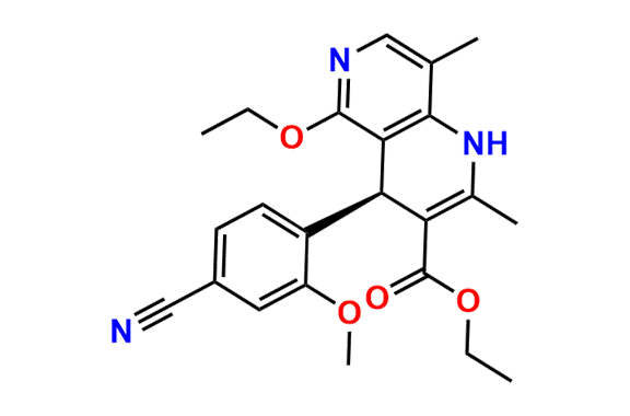 Ethyl (S)-4-(4-cyano-2- methoxyphenyl)-5-ethoxy- 2,8-dimethyl-1,4-dihydro-1 ,6-naphthyridine-3- carboxylate