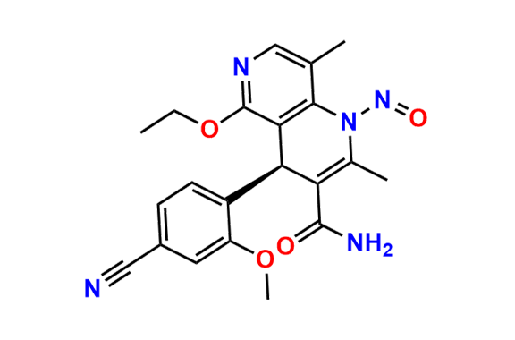 (S)-4-(4-cyano-2-methoxyphenyl)-5-ethoxy-1,4-dihydro-2,8-dimethyl-1-nitroso-1,6-naphthyridine-3-carboxamide
