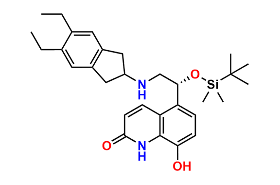 (R)-5-(1-((tert-butyldimethylsilyl)oxy)-2-((5,6-diethyl-2,3-dihydro-1H-inden-2-yl)amino)ethyl)-8-hydroxyquinolin-2(1H)one