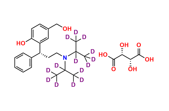 5-Hydroxy methyl tolterodine-d14 (Tartrate salt)
