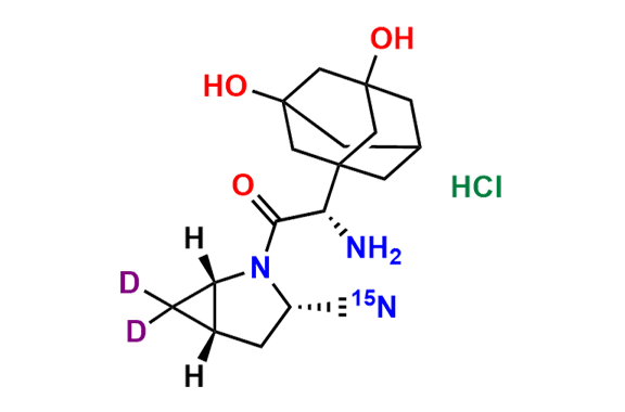 5-Hydroxy Saxagliptin-15N,d2 (Hydrochloride salt)