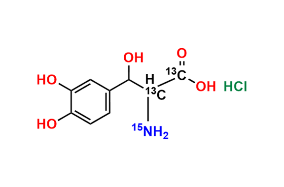 D,L-threo-Droxidopa-13C2,15N (Hydrochloride salt)