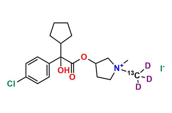 Glycopyrronium iodide-13C2,d3