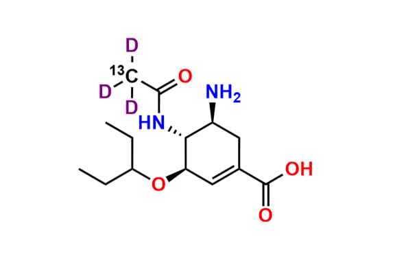 Oseltamivir acid-13C,d3