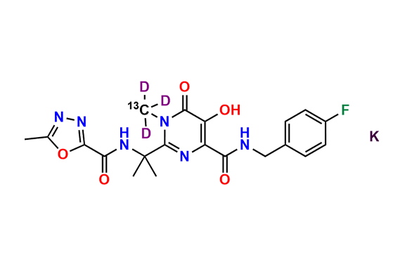 Raltegravir-13C,d3 (Potassium Salt)