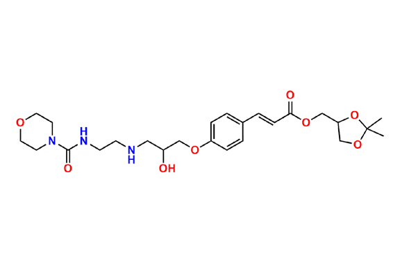 (E)-(2,2-dimethyl-1,3-dioxolan-4-yl)methyl 3-(4-(2-hydroxy-3-((2-(morpholine-4-carboxamido)ethyl)amino)propoxy)phenyl)acrylate