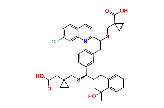1-((((S)-2-(3-((R)-1-(((1-(Carboxymethyl)cyclopropyl)methyl)thio)-3-(2-(2-hydroxypropan-2-yl)phenyl)propyl)phenyl)-1-(7-chloroquinolin-2-yl)ethyl)thio)methyl)cyclopropane-1-carboxylic Acid