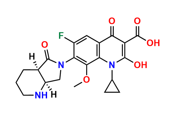 1-Cyclopropyl-6-fluoro-2-hydroxy-8-methoxy-4-oxo-7-((4aR,7aS)-5-oxooctahydro-6H-pyrrolo[3,4-b]pyridin-6-yl)-1,4-dihydroquinoline-3-carboxylic Acid