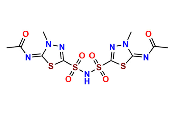 N-[5-([5-(Acetylimino)-4-methyl-4,5-dihydro-1,3,4-thiadiazole-2-sulfonamido]sulfonyl)-3-methyl-2,3-dihydro-1,3,4-thiadiazol-2-ylidene]acetamide