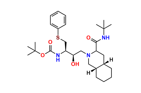 [3S-(3R,4aR,8aR,2’S,3’S)]-2-[3’-N-t-Boc-amino-2’-hydroxy-4’-(phenyl)thio]butyldecahydroisoquinoline-3-N-t-butylcarboxamide