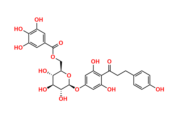 ((2R,3S,4S,5R,6S)-6-(3,5-Dihydroxy-4-(3-(4-hydroxyphenyl)propanoyl)phenoxy)-3,4,5-trihydroxytetrahydro-2H-pyran-2-yl)methyl 3,4,5-trihydroxybenzoate