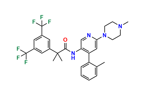 2-(3,5-Bis(trifluoromethyl)phenyl)-2-methyl-N-(6-(4-methylpiperazin-1-yl)-4-(o-tolyl)pyridin-3-yl)propanamide