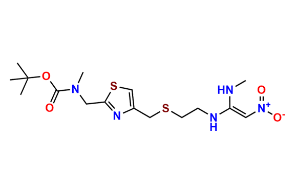 tert-Butyl methyl((4-(((2-((1-(methylamino)-2-nitrovinyl)amino)ethyl)thio)methyl)thiazol-2-yl)methyl)carbamate