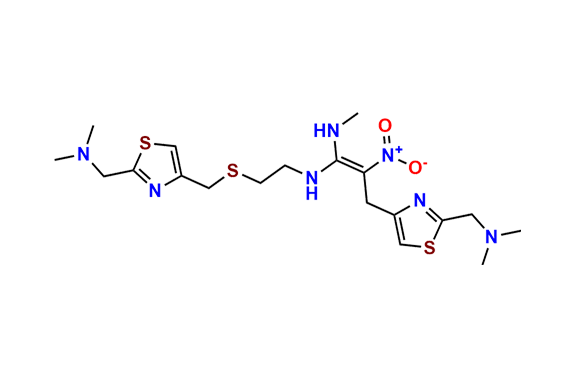 (E)-3-(2-((Dimethylamino)methyl)thiazol-4-yl)-N-(2-(((2-((dimethylamino)methyl)thiazol-4-yl)methyl)thio)ethyl)-N`-methyl-2-nitroprop-1-ene-1,1-diamine