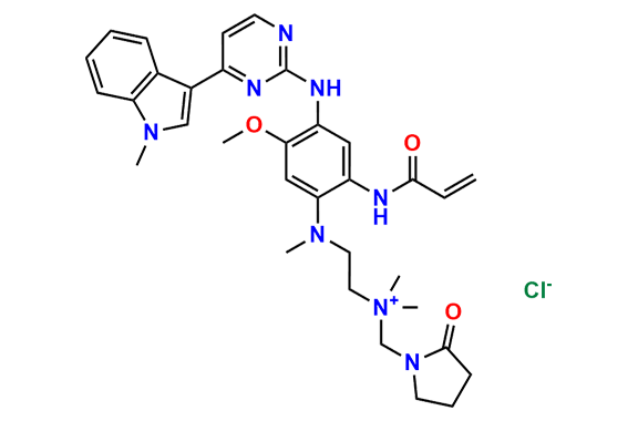 2-((2-Acrylamido-5-methoxy-4-((4-(1-methyl-1H-indol-3-yl)pyrimidin-2-yl)amino)phenyl)(methyl)amino)-N,N-dimethyl-N-((2-oxopyrrolidin-1-yl)methyl)ethan-1-aminium chloride