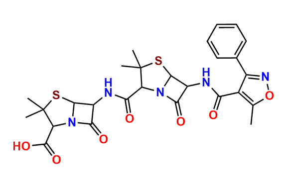 4-Thia-1-azabicyclo[3.2.0]heptane-2-carboxylic acid, 6-[3,3-dimethyl-6-(5-methyl-3-phenyl-4-isoxazolecarboxamido)-7-oxo-4-thia-1-azabicyclo[3.2.0]heptane-2-carboxamido]-3,3-dimethyl-7-oxo