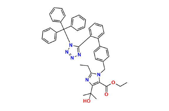 Ethyl 2-ethyl-4-(2-hydroxypropan-2-yl)-1-((2`-(1-trityl-1H-tetrazol-5-yl)-[1,1`-biphenyl]-4-yl)methyl)-1H-imidazole-5-carboxylate