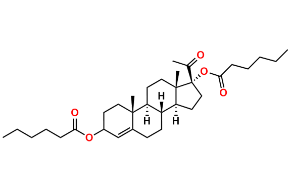 (8R,9S,10R,13S,14S,17R)-17-Acetyl-10,13-dimethyl-2,3,6,7,8,9,10,11,12,13,14,15,16,17-tetradecahydro-1H-cyclopenta[a]phenanthrene-3,17-diyl Dihexanoate