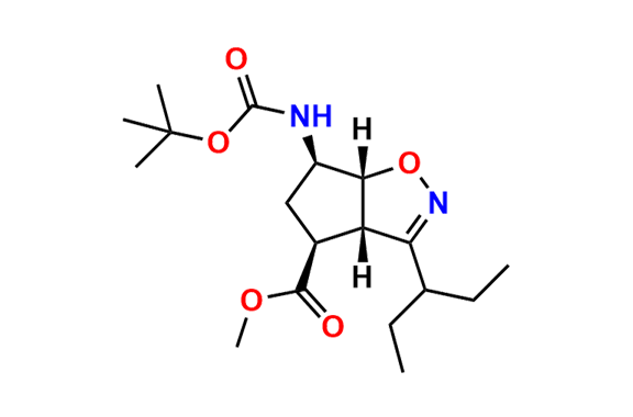 (3aS,4S,6R,6aR)-6-(N-Boc-amino)-3-(1-ethylpropyl)-3a,5,6,6a-tetrahydro-4H-cyclopent[d]isoxazole-4-carboxylic Acid Methyl Ester
