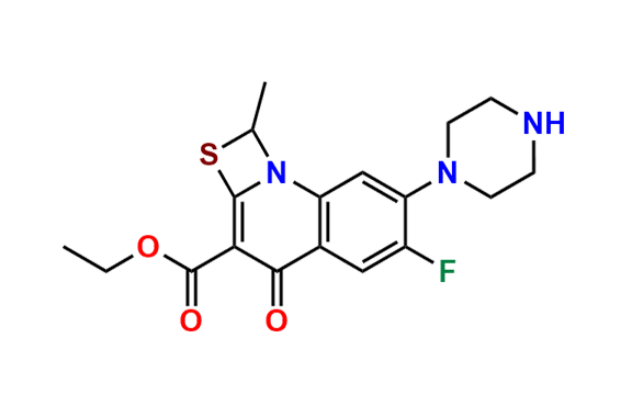 Ethyl 6-fluoro-1-methyl-4-oxo-7-(1-piprazinyl)-4H-[1,3]thiazeto[3,2-a]quinoline-3-carboxylate