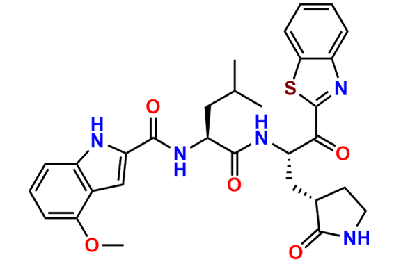 N-((S)-1-(((S)-1-(Benzo[d]thiazol-2-yl)-1-oxo-3-((S)-2-oxopyrrolidin-3-yl)propan-2-yl)amino)-4-methyl-1-oxopentan-2-yl)-4-methoxy-1H-indole-2-carboxamide