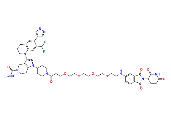 3-(7-(Difluoromethyl)-6-(1-methyl-1H-pyrazol-4-yl)-3,4-dihydroquinolin-1(2H)-yl)-1-(1-(1-((2-(2,6-dioxopiperidin-3-yl)-1,3-dioxoisoindolin-5-yl)amino)-3,6,9,12-tetraoxapentadecan-15-oyl)piperidin-4-yl)-N-methyl-1,4,6,7-tetrahydro-5H-pyrazolo[4,3-c]pyridine-5-carboxamide