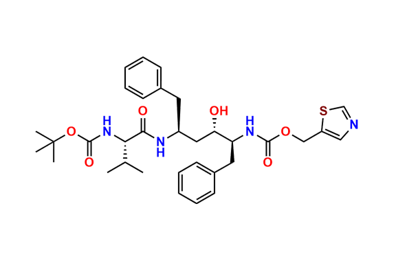 Thiazol-5-ylmethyl ((2S,3S,5S)-5-((S)-2-((tert-butoxycarbonyl)amino)-3-methylbutanamido)-3-hydroxy-1,6-diphenylhexan-2-yl)carbamate