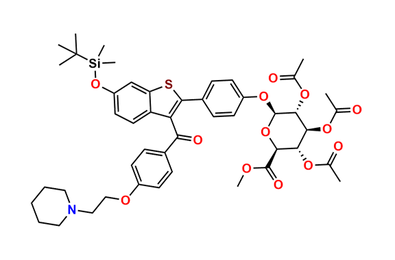 Methyl-1-(6-tert-butyldimethylsylyl-4’-hydroxyraloxifene)-2,3,4-tri-O-acetyl-beta-D-glycopyranuronate