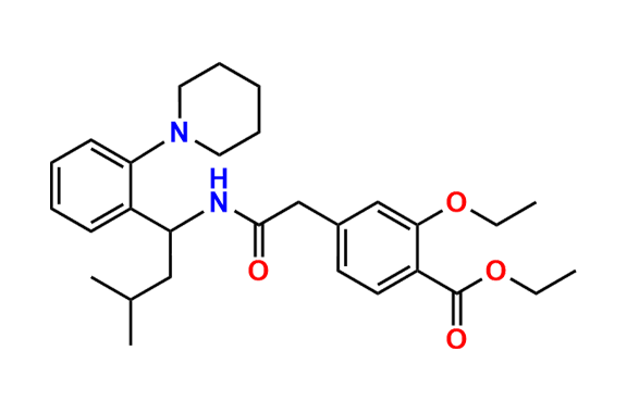 Ethyl 2-ethoxy-4-(2-((3-methyl-1-(2-(piperidin-1-yl)phenyl)butyl)amino)-2-oxoethyl)benzoate