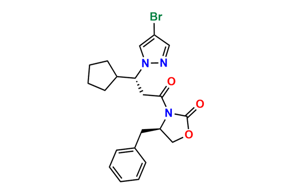 (R)-4-Benzyl-3-((R)-3-(4-bromo-1H-pyrazol-1-yl)-3-cyclopentylpropanoyl)oxazolidin-2-one