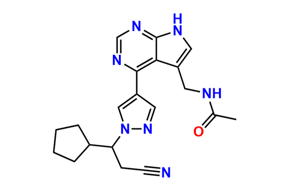 N-((4-(1-(2-cyano-1-cyclopentylethyl)-1H-pyrazol-4-yl)-7H-pyrrolo[2,3-d]pyrimidin-5-yl)methyl)acetamide