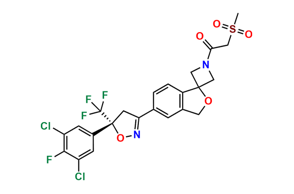(R)-1-(5`-(5-(3,5-Dichloro-4-fluorophenyl)-5-(trifluoromethyl)-4,5-dihydroisoxazol-3-yl)-3`H-spiro[azetidine-3,1`-isobenzofuran]-1-yl)-2-(methylsulfonyl)ethan-1-one