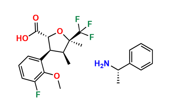(2R,3S,4S,5R)-3-(3-fluoro-2-methoxyphenyl)-4,5-dimethyl-5-(trifluoromethyl)tetrahydrofuran-2-carboxylic acid (S)-1-phenylethan-1-amine