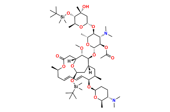 2’-O-Acetyl-4’’-O-tert-butyldimethylsilylspiramycin I 3,18-(O-tert-Butyldimethylsilyl)acetal