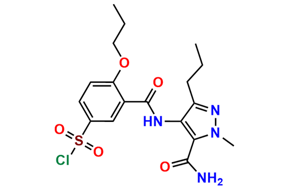 3-[[[5-(Aminocarbonyl)-1-methyl-3-propyl-1H-pyrazol-4-yl]amino]carbonyl]-4-propoxy-benzenesulfonyl Chloride