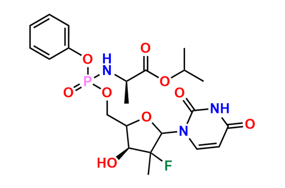 Isopropyl ((((3S)-5-(2,4-dioxo-3,4-dihydropyrimidin-1(2H)-yl)-4-fluoro-3-hydroxy-4-methyltetrahydrofuran-2-yl)methoxy)(phenoxy)phosphoryl)-D-alaninate
