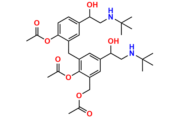 2-Acetoxy-3-(2-acetoxy-5-(2-(tert-butylamino)-1-hydroxyethyl)benzyl)-5-(2-(tert-butylamino)-1-hydroxyethyl)benzyl Acetate