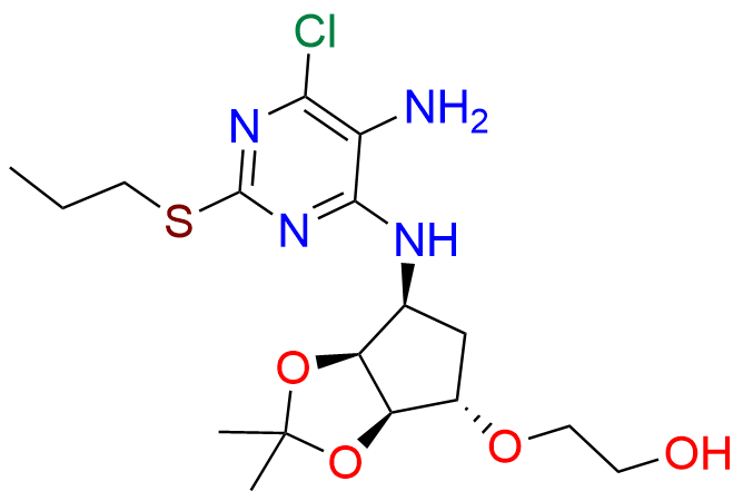 2-(((3aR,4S,6R,6aS)-6-((5-Amino-6-chloro-2-(propylthio)pyrimidin-4-yl)amino)-2,2-dimethyltetrahydro-3aH-cyclopenta[d][1,3]dioxol-4-yl)oxy)ethanol