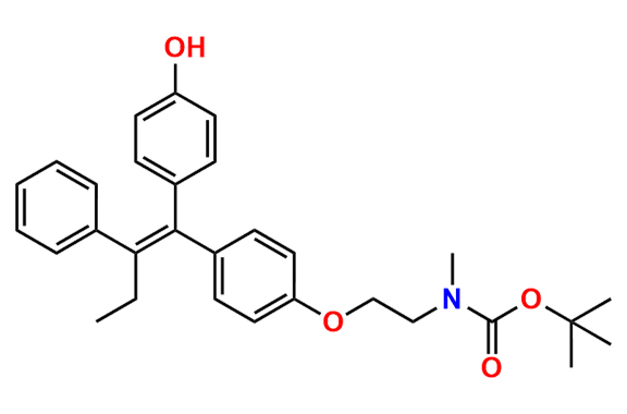 N-Boc-N-desmethyl-4-hydroxy Tamoxifen (E/Z Mixture)