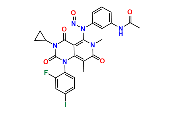 N-(3-((3-cyclopropyl-1-(2-fluoro-4-iodophenyl)-6,8-dimethyl-2,4,7-trioxo-1,2,3,4,6,7-hexahydropyrido[4,3-d]pyrimidin-5-yl)(nitroso)amino)phenyl)acetamide